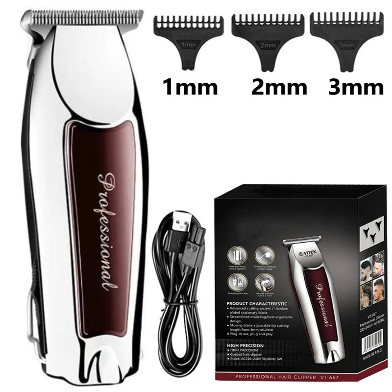Rechargeable Cordless Hair Trimmer – Professional Men’s Grooming Clipper