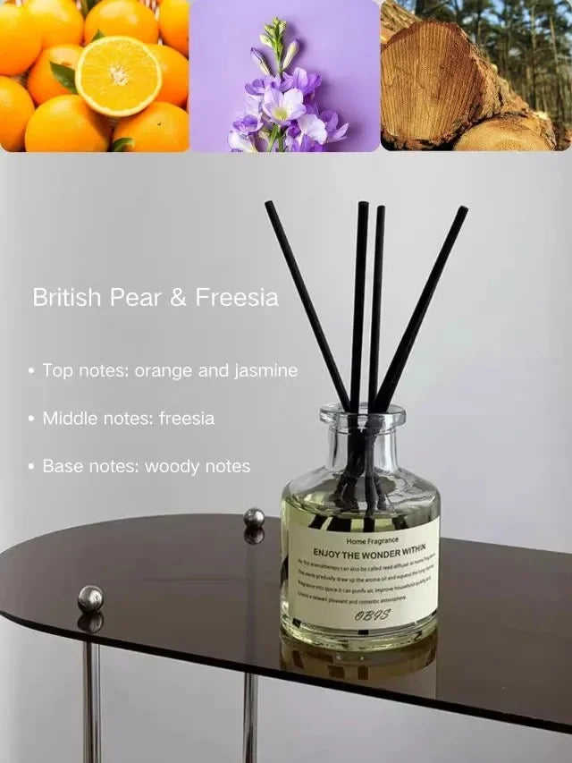 50ml Reed Diffuser Set – Freesia & Jasmine Aromatherapy Fragrance Oil