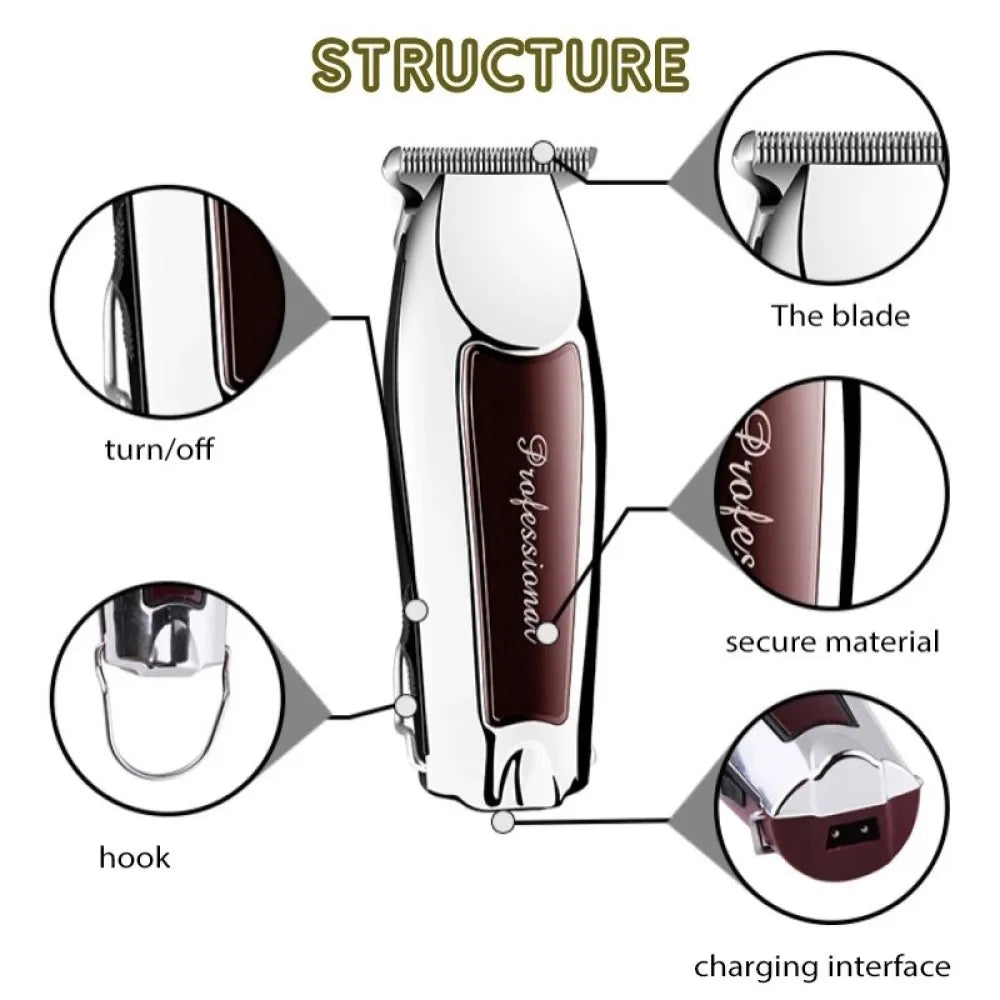 Rechargeable Cordless Hair Trimmer – Professional Men’s Grooming Clipper