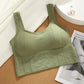 Sports bra with sweat-proof function for fitness wear. Women's seamless yoga bra. Anti-shock off-shoulder top.