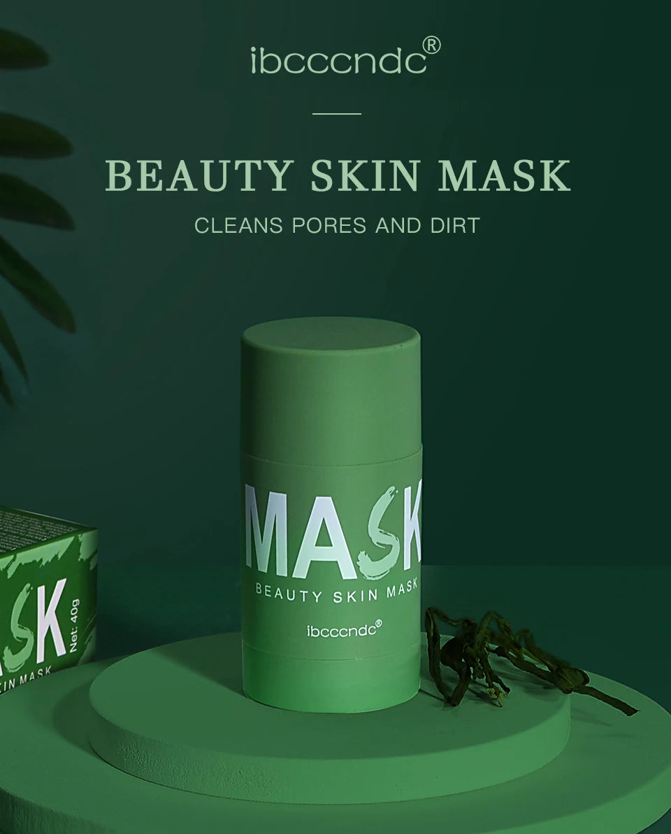 Face Clean Mask Green Tea Cleansing Stick Mask Shrink pores Deep Blackhead Remover facial Cleansing Moisturizing Mask 40g