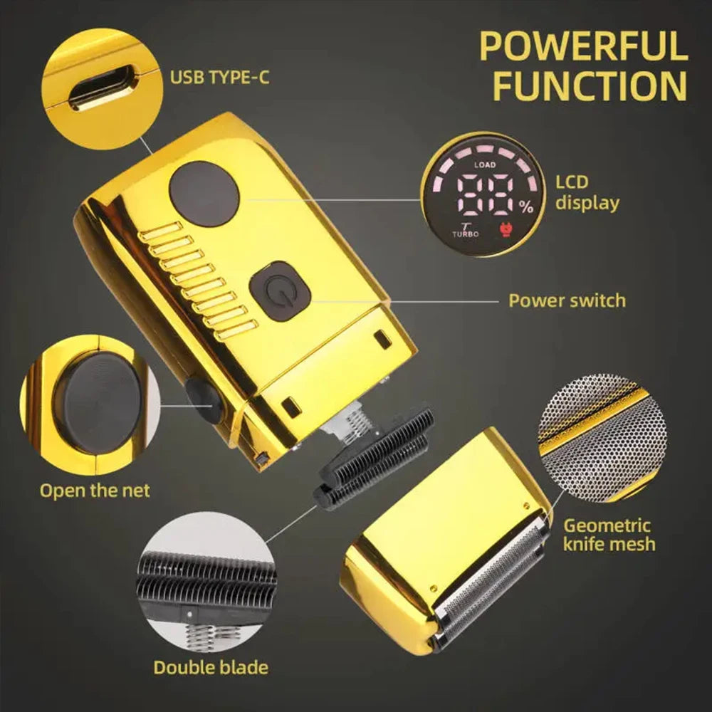 Electric Shaver for Men – Waterproof USB Rechargeable Twin Blade Razor