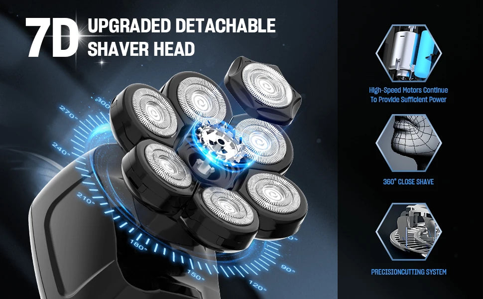SEJOY Multifunctional  Electric Shavers Kits for Bald Head Shaver Beard Shaving Machine for Men Grooming Kit Husband Gift