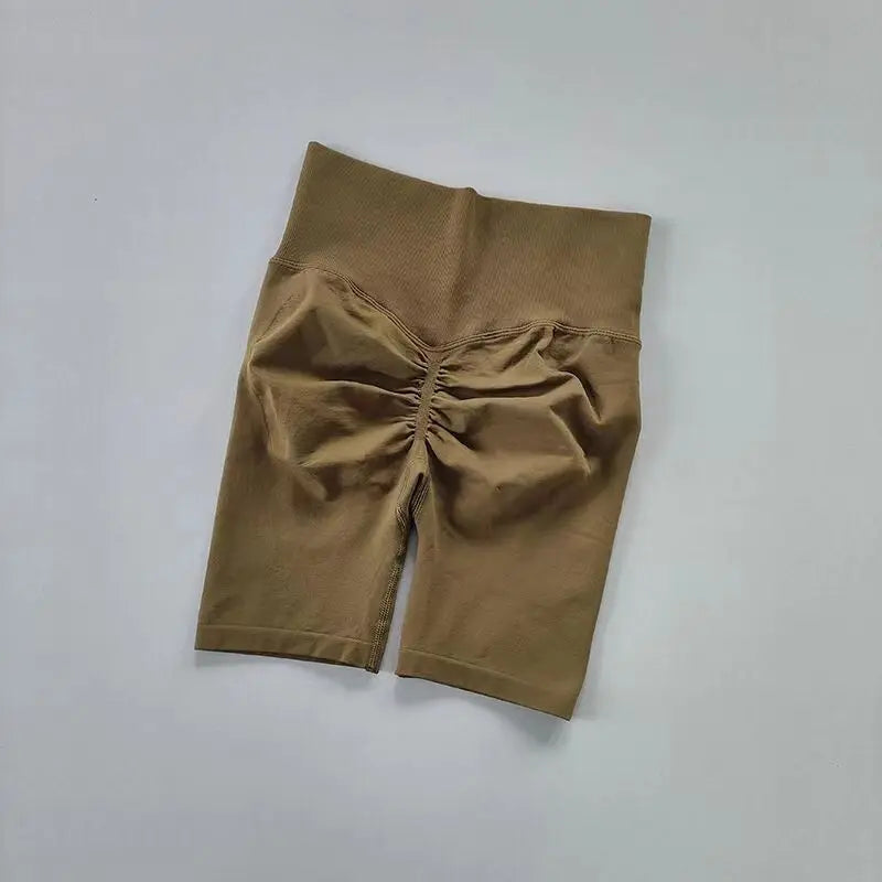 Women Yoga Shorts High Waist Sport Shorts Hip Push Up Soft Fitness Quick Dry Running Shorts Tummy Control Workout Gym Shorts