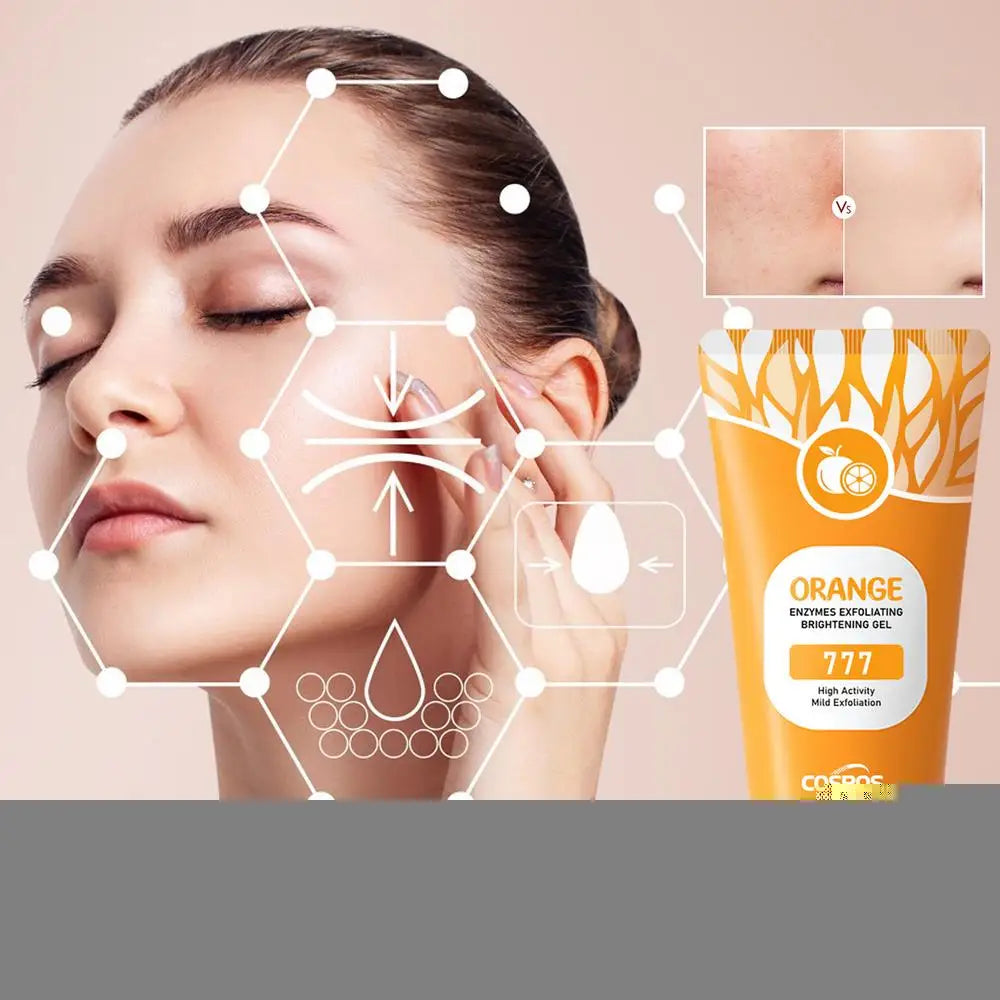 50g Orange Exfoliating gel for facial body scrub skin cleaning Gentle Orange Facial Scrub Body Cleansing Gel Dead Skin Remover