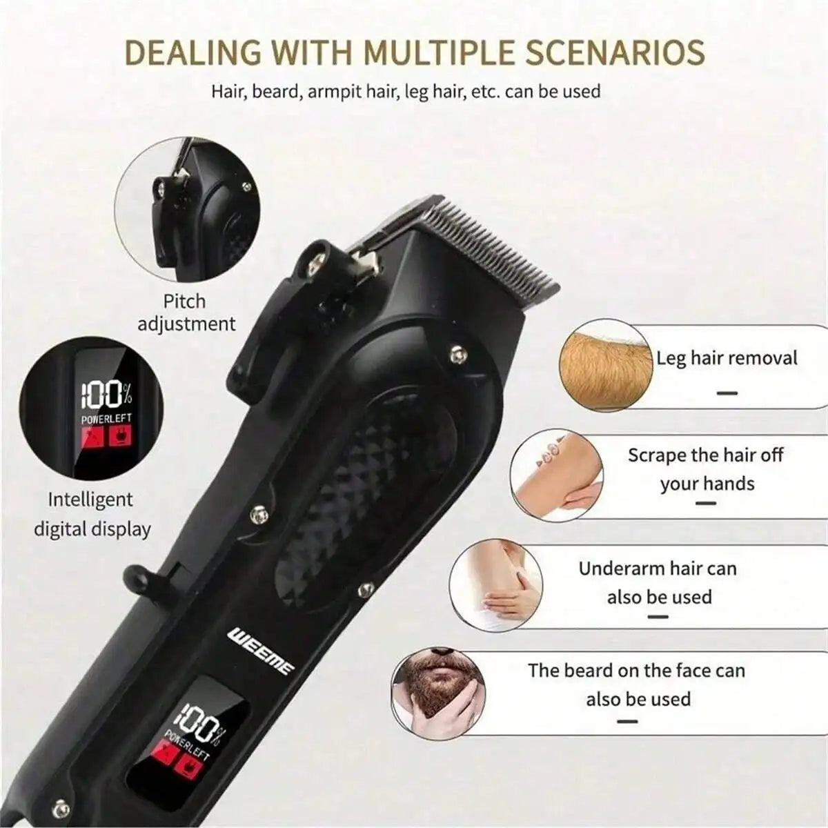 Professional USB Rechargeable Hair Clipper & Beard Trimmer, Cordless, Ideal Gift For Men