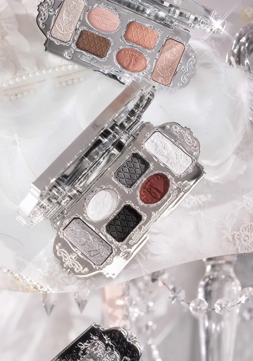 Flower Knows black Swan Ballet Eyeshadow Palette Matte Fine Shimmer Pearl Face Palette 6 Colour Glitter Eye Shadow