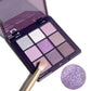 Purple Eyeshadow Palette -9 natural and shimmery finish colors for a long-lasting smoky eye makeup