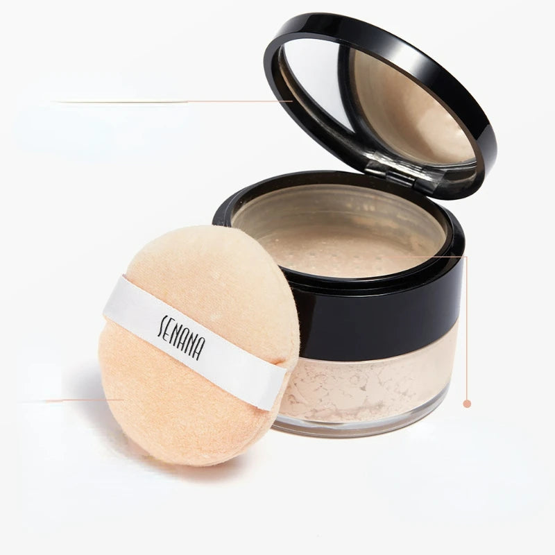 Hydrating Flawless Setting Powder,Natural Nude Finish Oil Control Strong Concealer for All Skin Types Fine Powdery Face Makeup