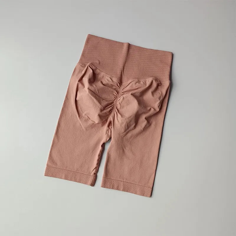 Women Yoga Shorts High Waist Sport Shorts Hip Push Up Soft Fitness Quick Dry Running Shorts Tummy Control Workout Gym Shorts