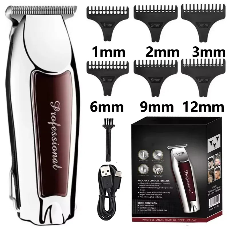 Rechargeable Cordless Hair Trimmer – Professional Men’s Grooming Clipper