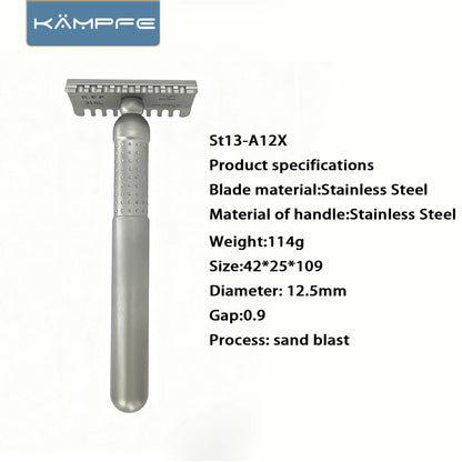 KAMPFE Double-Sided Manual Safety Razor CNC Stainless Steel Closed Or Open-Type Men's Grooming Tool