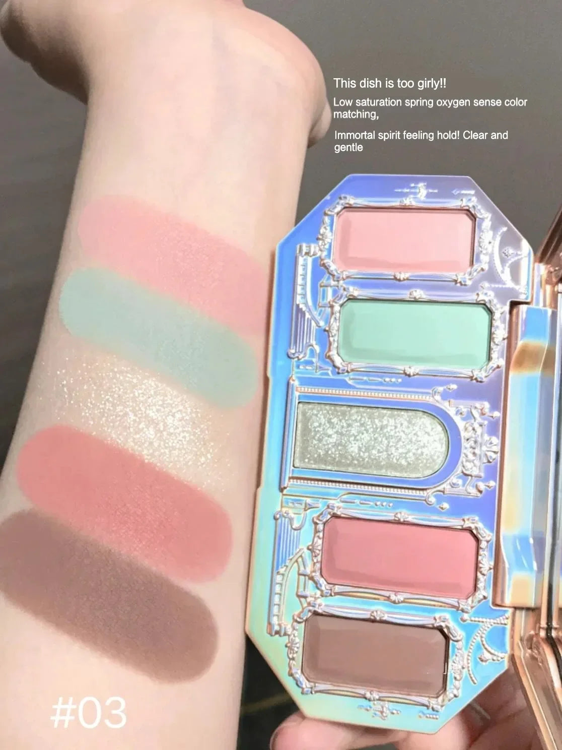 Flower Knows black Swan Ballet Eyeshadow Palette Matte Fine Shimmer Pearl Face Palette 6 Colour Glitter Eye Shadow