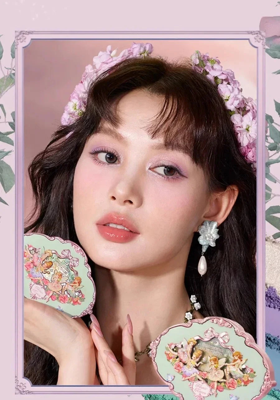 Flower Knows black Swan Ballet Eyeshadow Palette Matte Fine Shimmer Pearl Face Palette 6 Colour Glitter Eye Shadow