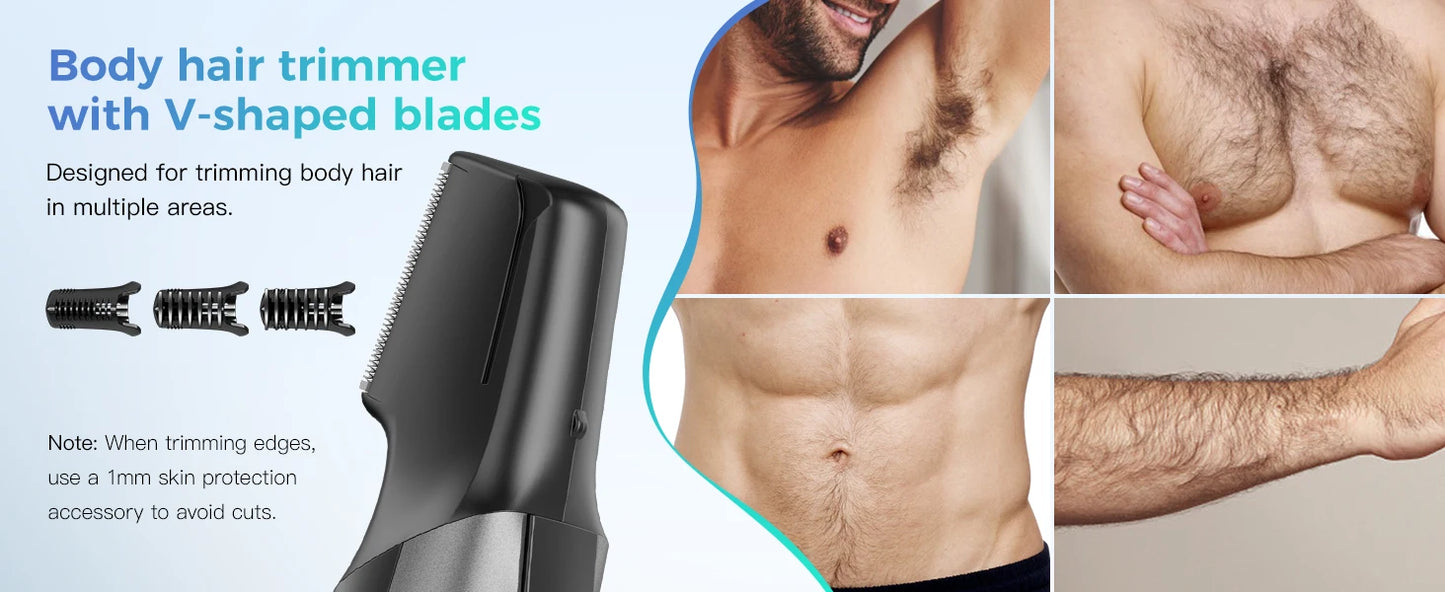 Kensen S30 4 in 1 Cordless Hair Clipper LED Display Men Beard/Nose Trimmer Rechargeable Barber Grooming Kit Hair Cutting Machine