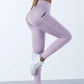 New High Waist Women's Leggings Stretch Yoga Pants Tights With Pockets Push Up Fitness Running Sportswear Solid Color Pants