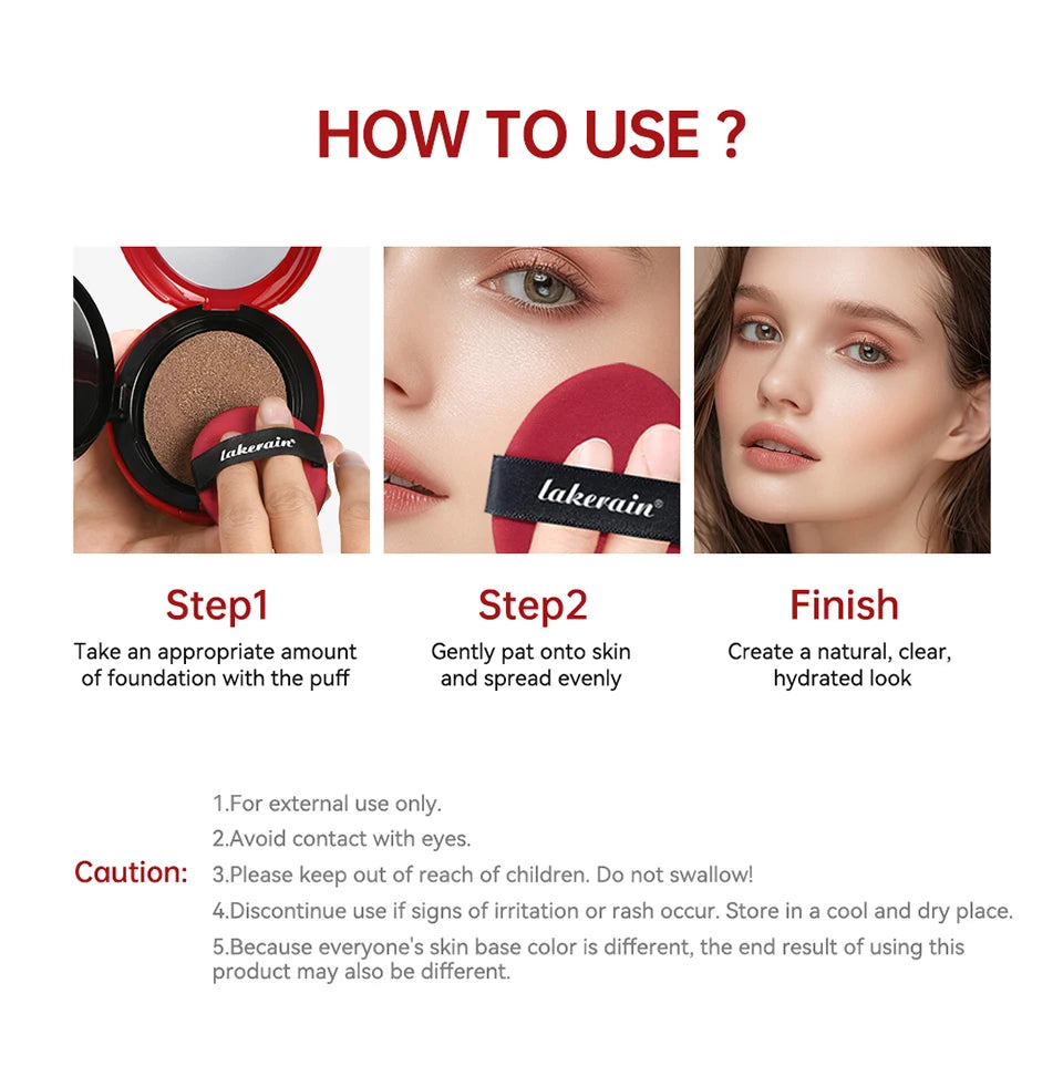 Sunscreen Cushion Foundation Fit Cushion Foundation Full Coverage Waterproof Long-lasting Concealer Long-lasting Makeup