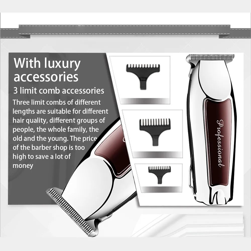 Rechargeable Cordless Hair Trimmer – Professional Men’s Grooming Clipper