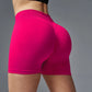 Seamless hip hugging fitness shorts, internet famous sports three part pants, high waisted and high stretch peach hip pants for