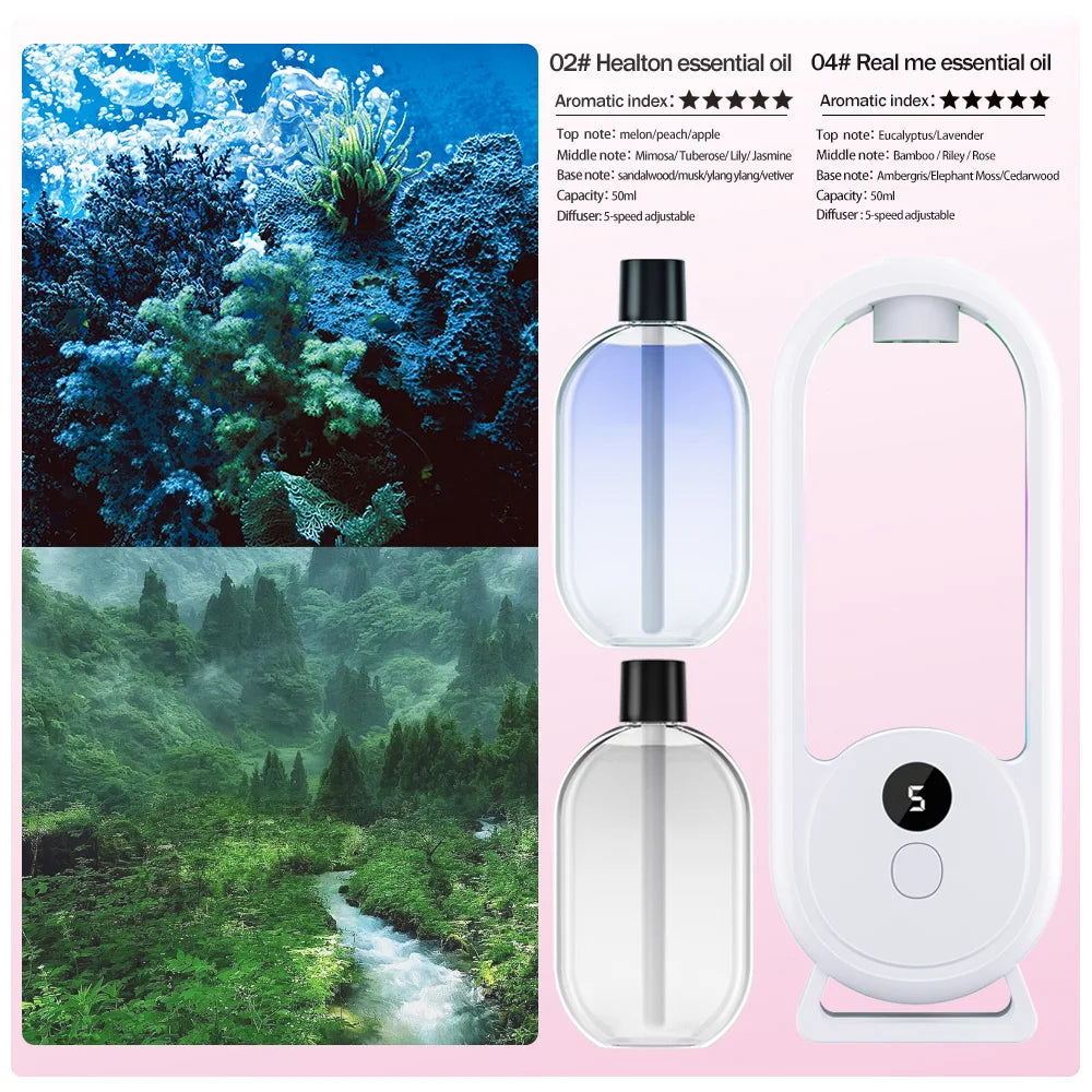 Rechargeable Portable Aroma Diffuser – Essential Oil Air Freshener with Timer