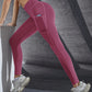 New High Waist Women's Leggings Stretch Yoga Pants Tights With Pockets Push Up Fitness Running Sportswear Solid Color Pants