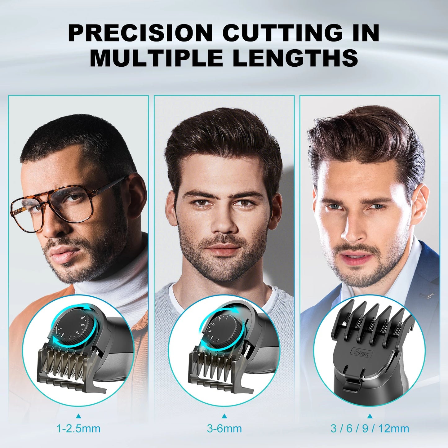 Kensen S30 4 in 1 Cordless Hair Clipper LED Display Men Beard/Nose Trimmer Rechargeable Barber Grooming Kit Hair Cutting Machine
