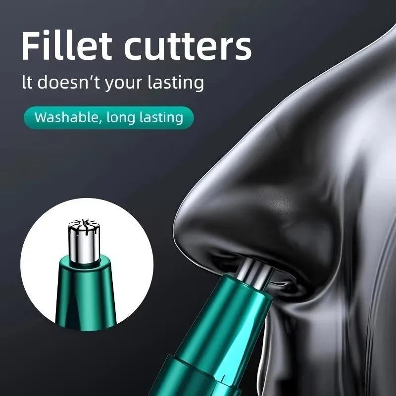 Electric Nose & Ear Hair Trimmer – USB Rechargeable Grooming Tool