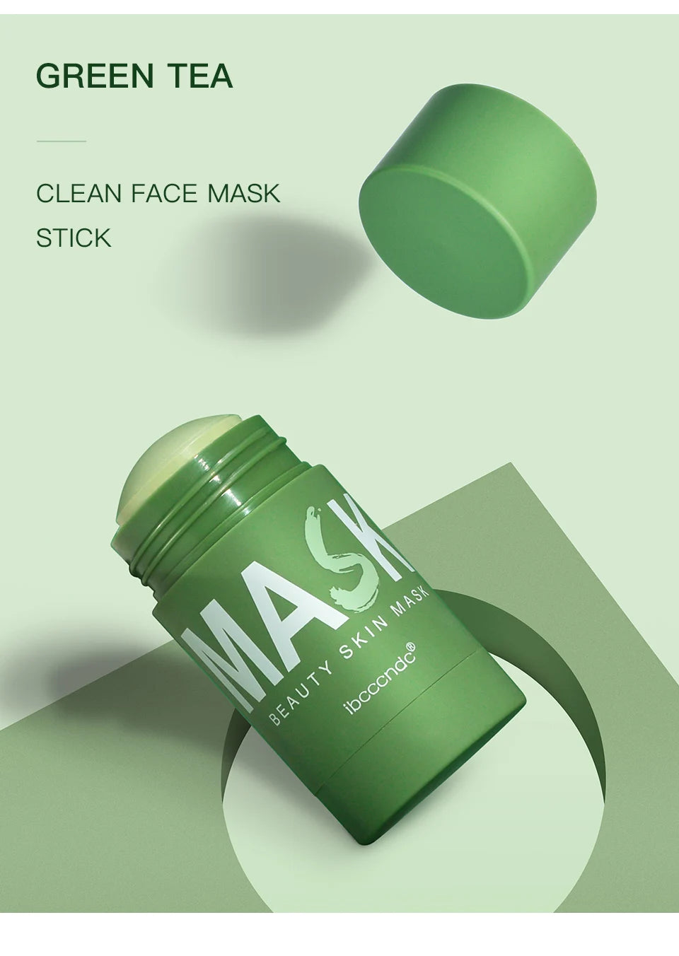 Face Clean Mask Green Tea Cleansing Stick Mask Shrink pores Deep Blackhead Remover facial Cleansing Moisturizing Mask 40g
