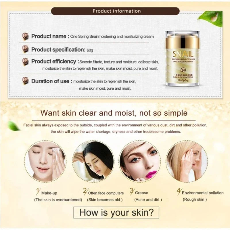 Snail Collagen Skincare Set – Anti-Aging & Brightening Face and Eye Care