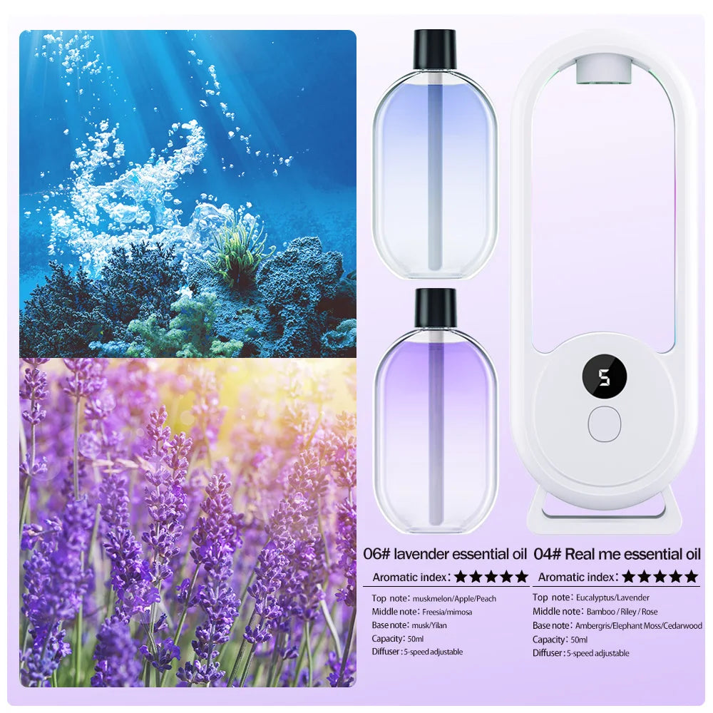 Rechargeable Portable Aroma Diffuser – Essential Oil Air Freshener with Timer