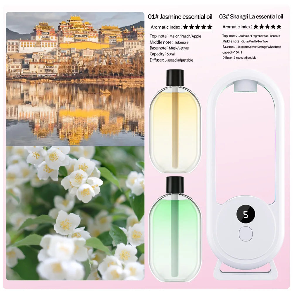 Rechargeable Portable Aroma Diffuser – Essential Oil Air Freshener with Timer