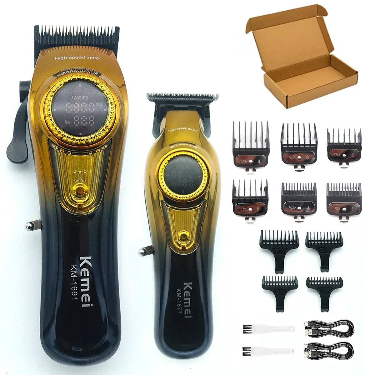 Kemei KM-1691 KM-1677 Baber Professional Hair Clipper Hair Cutting Machine  for Men Electric Hair Trimmer Men Gift 9000RPM 10W