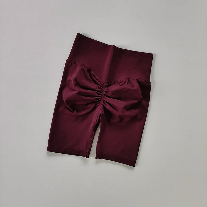 Women Yoga Shorts High Waist Sport Shorts Hip Push Up Soft Fitness Quick Dry Running Shorts Tummy Control Workout Gym Shorts