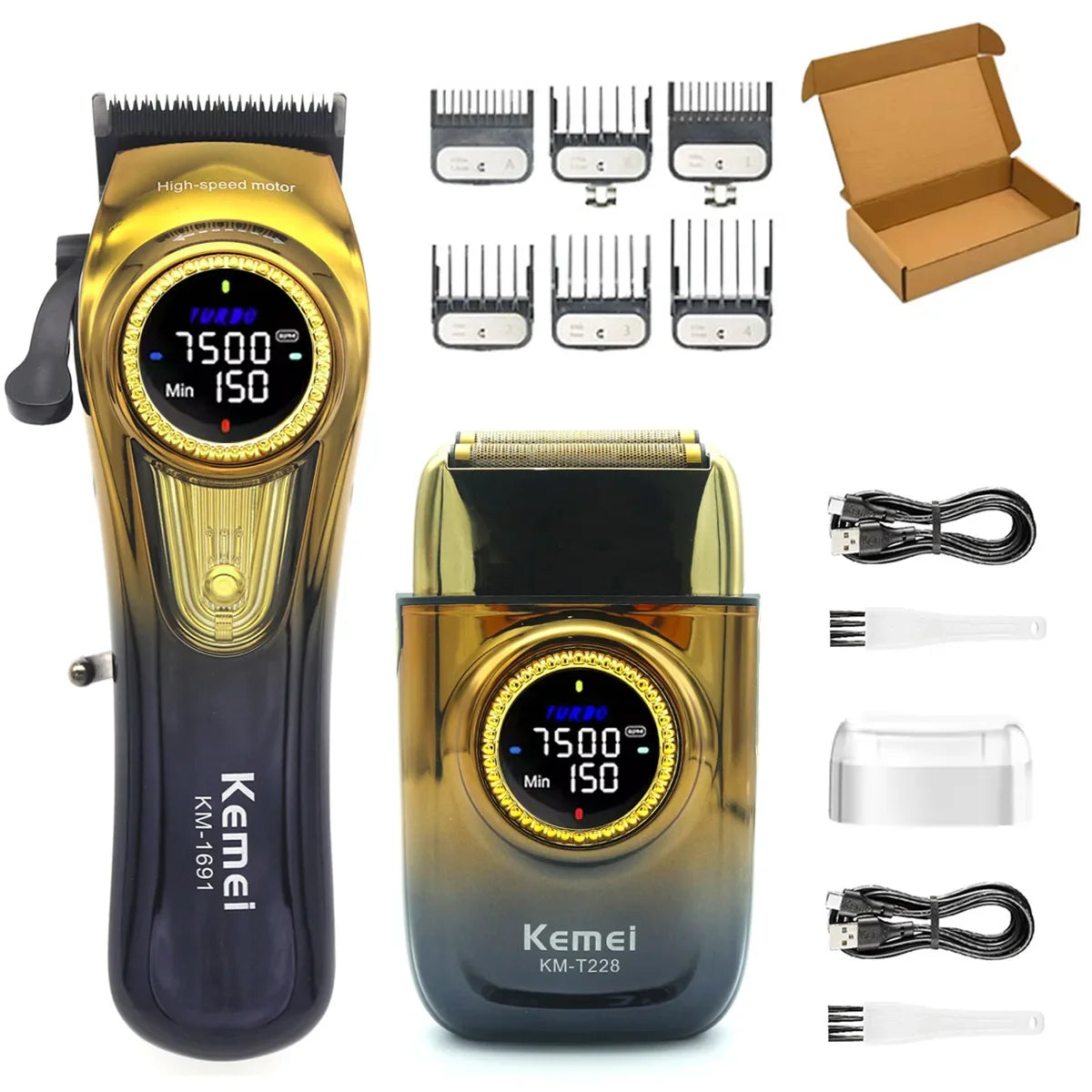 Kemei KM-1691 KM-1677 Baber Professional Hair Clipper Hair Cutting Machine  for Men Electric Hair Trimmer Men Gift 9000RPM 10W