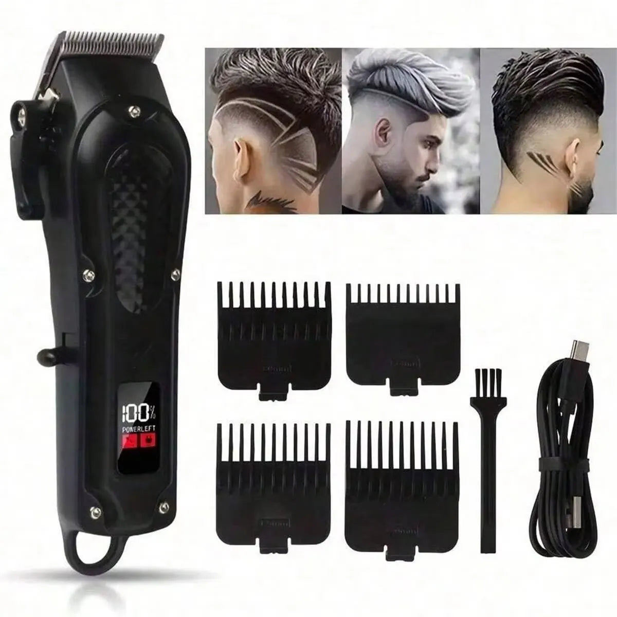 Professional USB Rechargeable Hair Clipper & Beard Trimmer, Cordless, Ideal Gift For Men