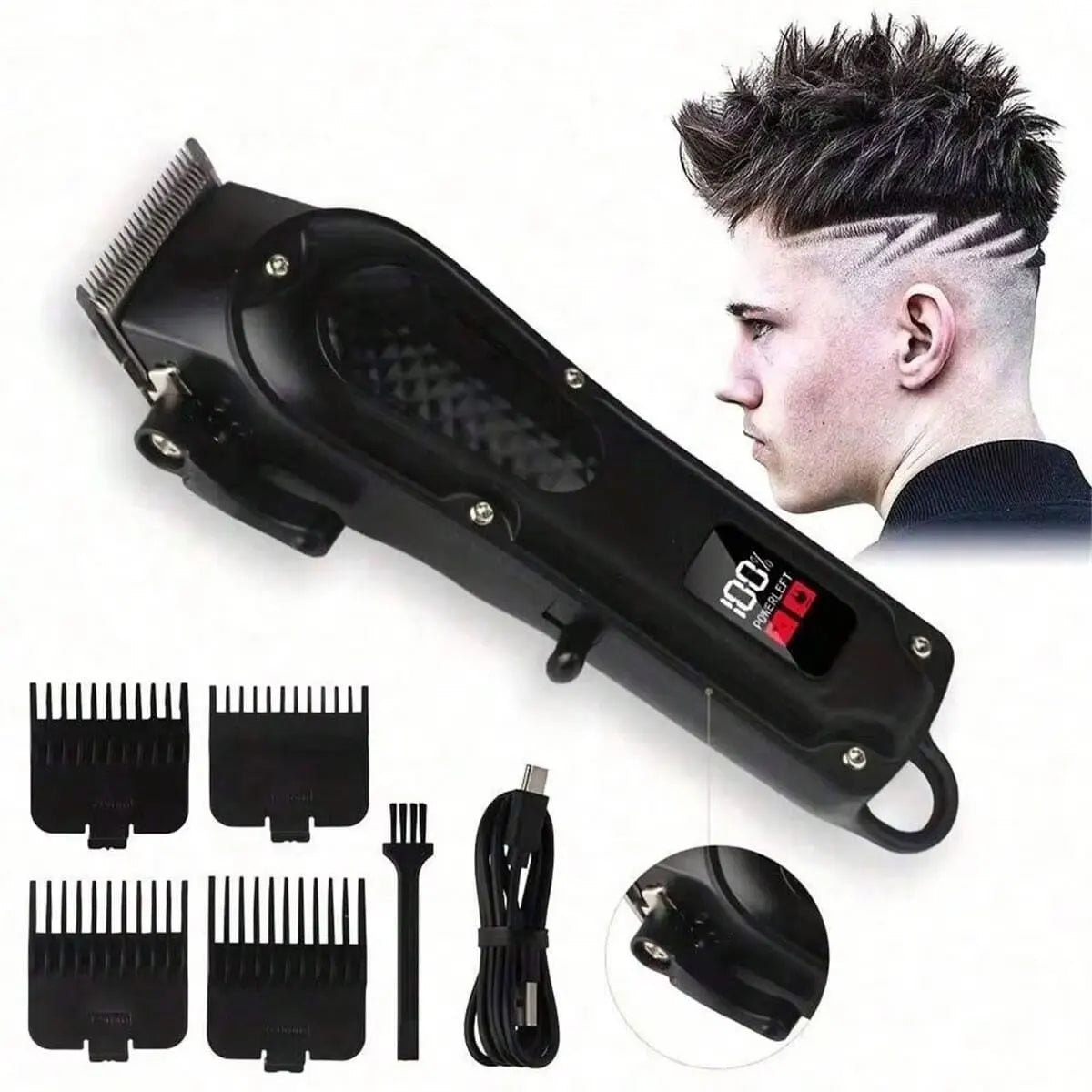 Professional USB Rechargeable Hair Clipper & Beard Trimmer, Cordless, Ideal Gift For Men