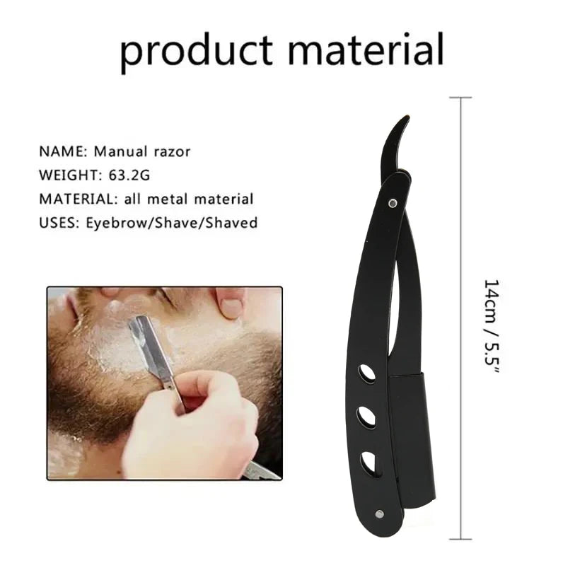 Straight shaver arm, men's folding manual shaver, men's shaver, razor sharp blade barber shop razor