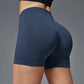 Seamless hip hugging fitness shorts, internet famous sports three part pants, high waisted and high stretch peach hip pants for