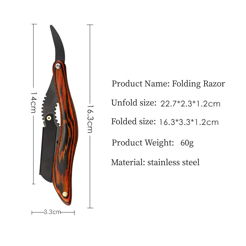 Professional Men’s Straight Razor – Stainless Steel Folding Shaving Blade