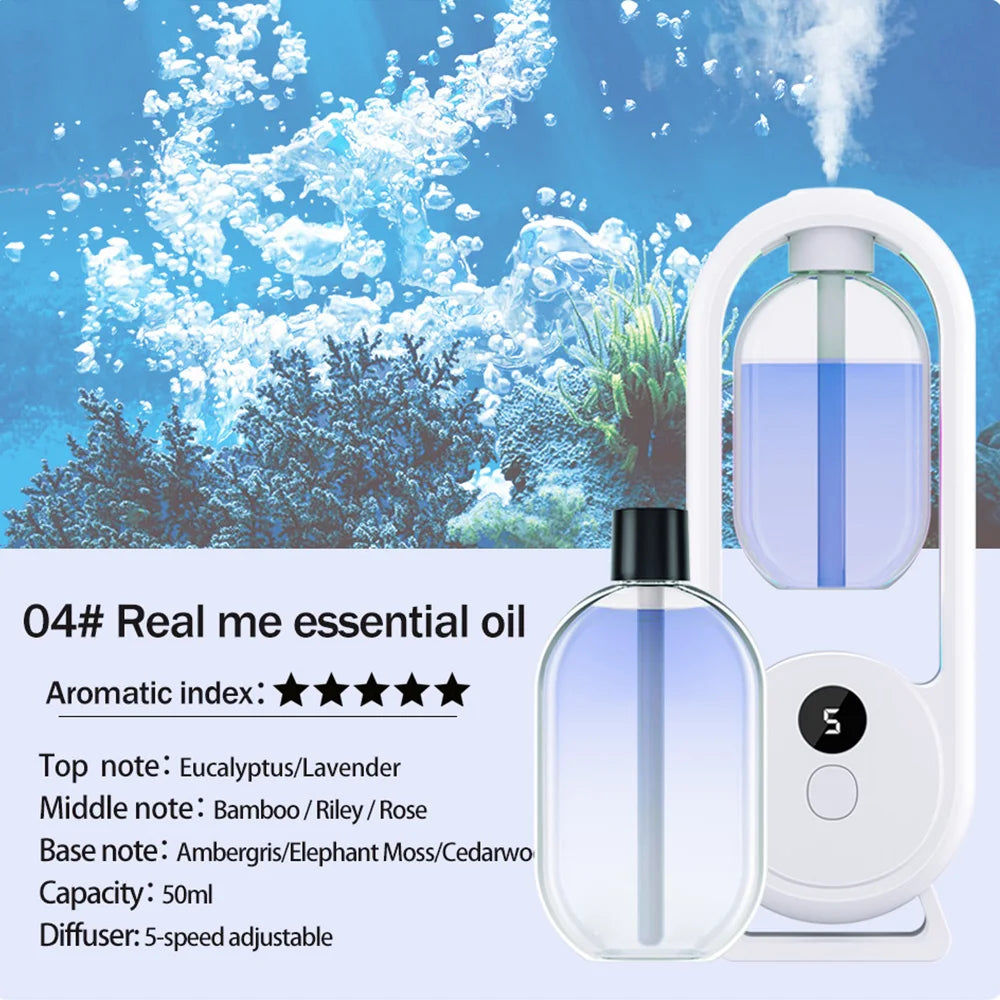 Rechargeable Portable Aroma Diffuser – Essential Oil Air Freshener with Timer