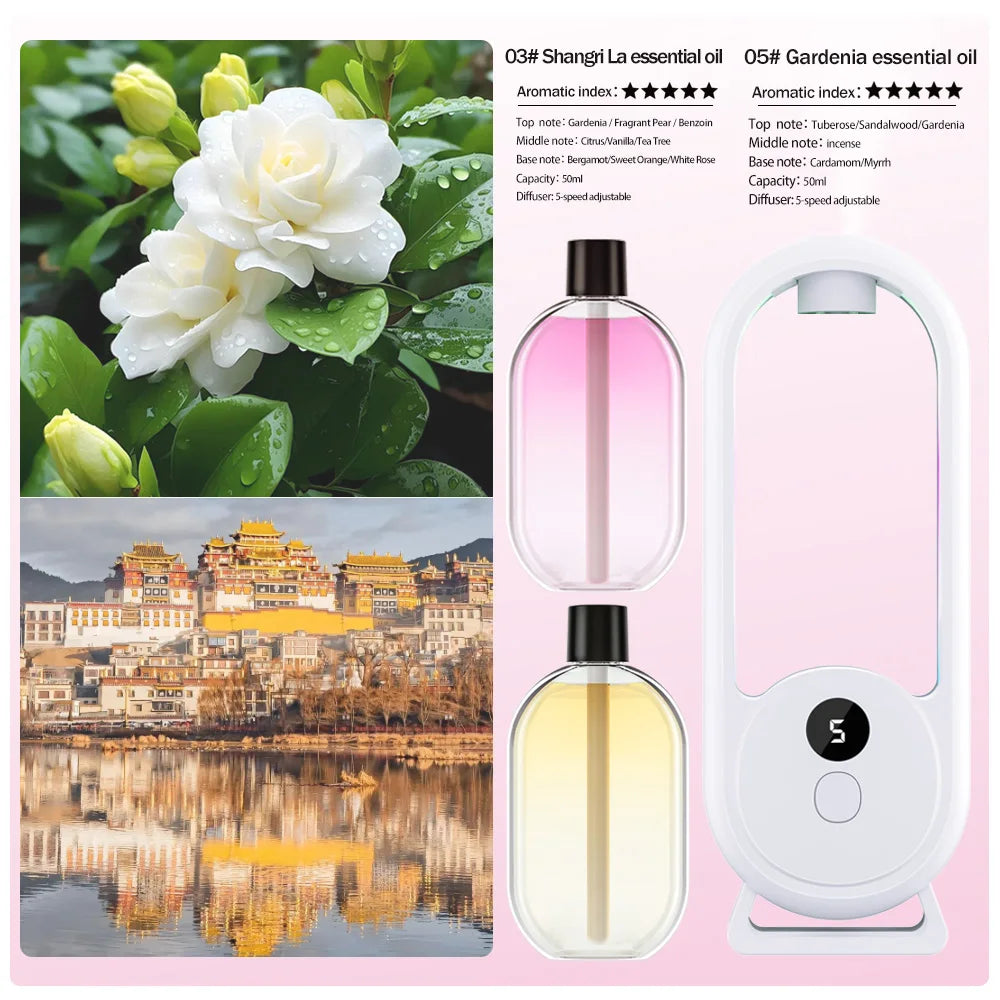 Rechargeable Portable Aroma Diffuser – Essential Oil Air Freshener with Timer