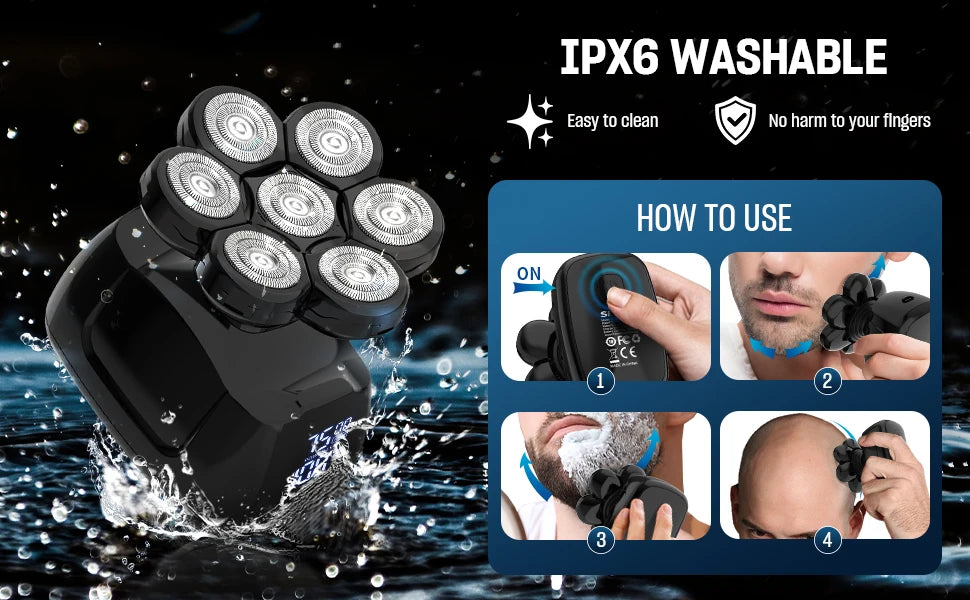 SEJOY Multifunctional  Electric Shavers Kits for Bald Head Shaver Beard Shaving Machine for Men Grooming Kit Husband Gift