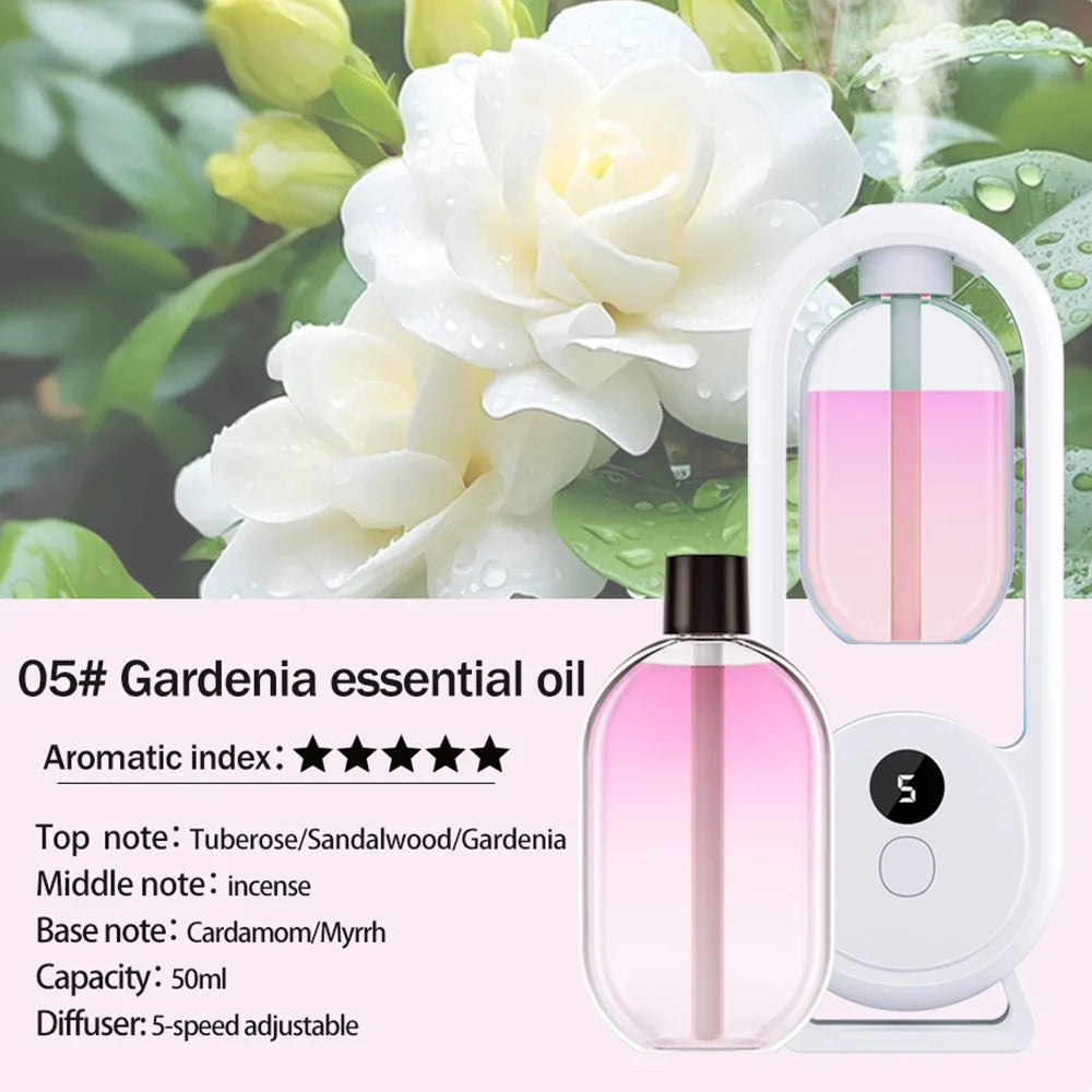 Rechargeable Portable Aroma Diffuser – Essential Oil Air Freshener with Timer