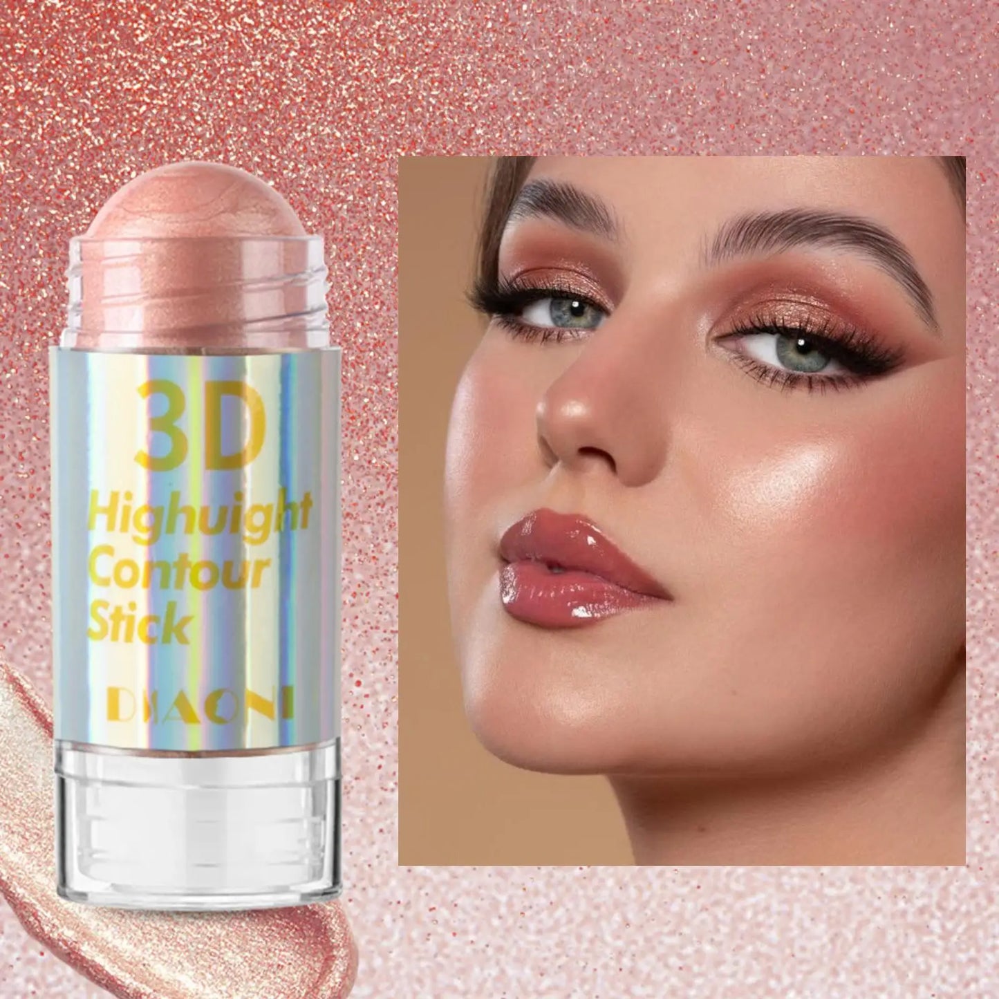 3D Highlighter Stick – 6-Color Shimmer Contour & Brightening Makeup Bar