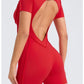 Short Jumpsuit Gym Clothes For Women Sportswear Fitness Overalls Backless Scrunch Booty Yoga Suit Sports Set Outfit