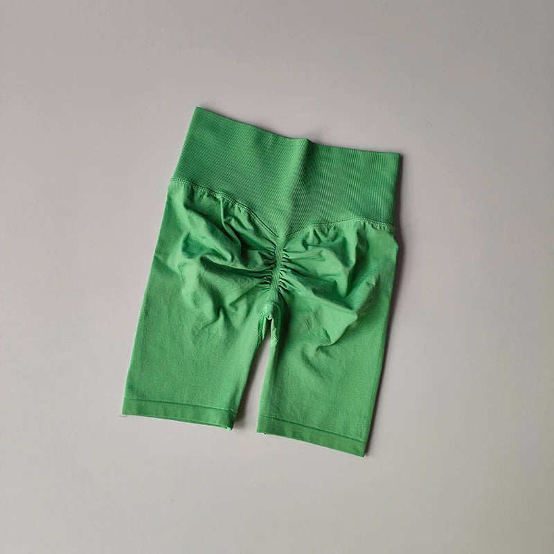 Women Yoga Shorts High Waist Sport Shorts Hip Push Up Soft Fitness Quick Dry Running Shorts Tummy Control Workout Gym Shorts