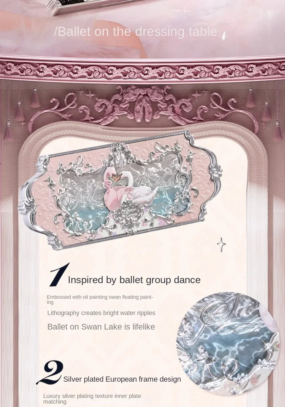 Flower Knows black Swan Ballet Eyeshadow Palette Matte Fine Shimmer Pearl Face Palette 6 Colour Glitter Eye Shadow