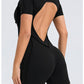 Short Jumpsuit Gym Clothes For Women Sportswear Fitness Overalls Backless Scrunch Booty Yoga Suit Sports Set Outfit