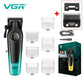 VGR 196 Professional Hair Clipper DLC Blade LED Display Cordless USB Ceramic Blade Men's Haircut Machine Hair Trimmer Machine