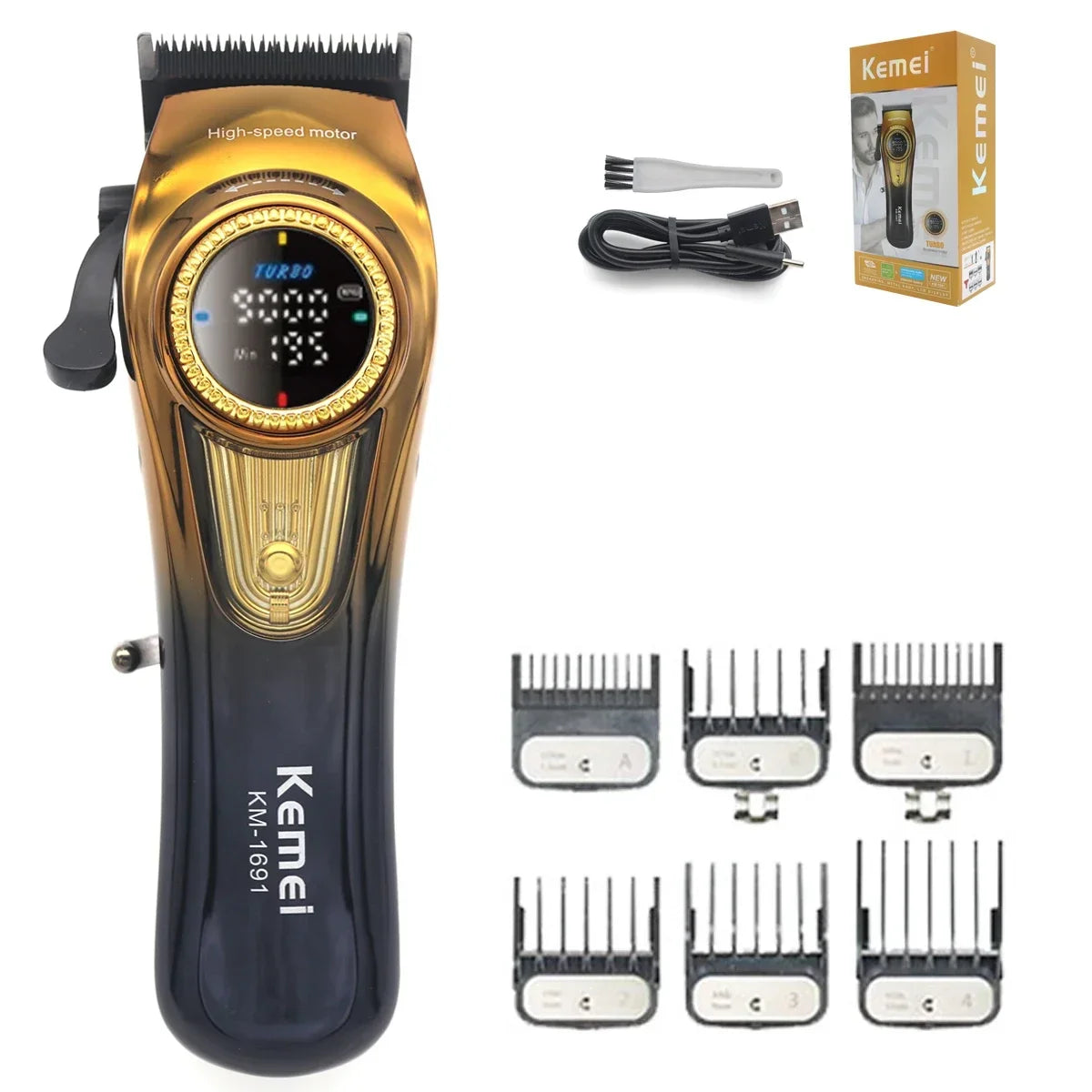 Kemei KM-1691 KM-1677 Baber Professional Hair Clipper Hair Cutting Machine  for Men Electric Hair Trimmer Men Gift 9000RPM 10W